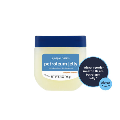 Amazon Basics Petroleum Jelly White Petrolatum Skin Protectant, Unscented, 3.75 Ounce, 1-Pack (Previously Solimo)