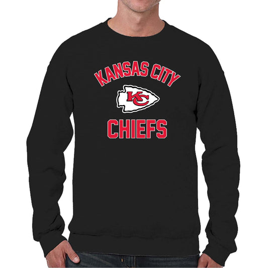 Team Fan Apparel NFL Adult Gameday Football Crewneck Sweatshirt - Cotton Blend - Stay Warm, Comfortable & Stylish on Game Day (Kansas City Chiefs - Black, Adult XX-Large)