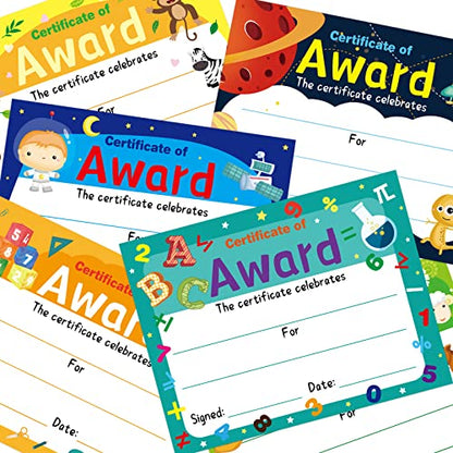 30PCS Certificate of Award Certificates with Stickers Graduation Classroom Students Supplies 8.5 X 11