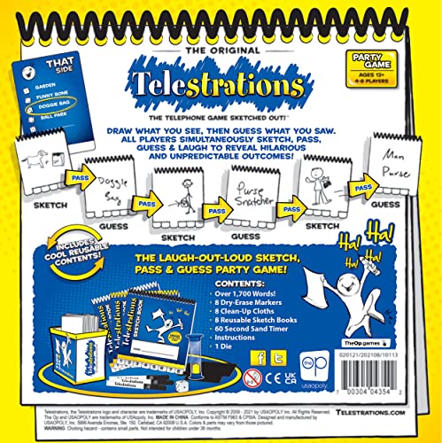 Telestrations Original 8-Player | Family Board Game | A Fun Game for Kids and Adults | Game Night Just Got Better | The Telephone Game Sketched Out | Ages 12+