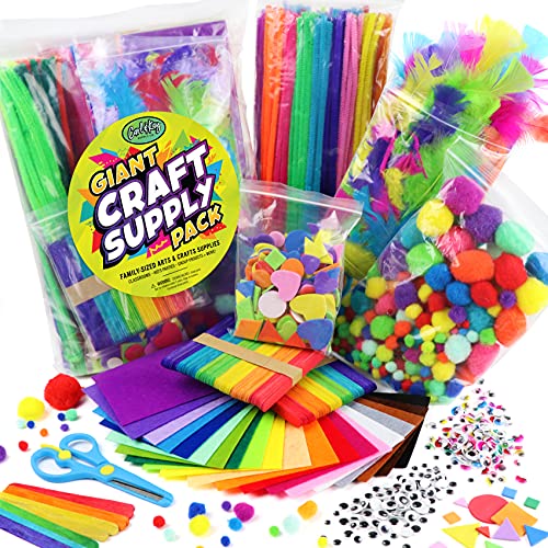 Arts and Crafts Supplies Kit for Kids - Boys and Girls Age 4 5 6 7 8 Years Old - Toddler Art Set Activity Materials in Bulk - Great for Preschool, Homeschool, and Kindergarten DIY Crafting Projects