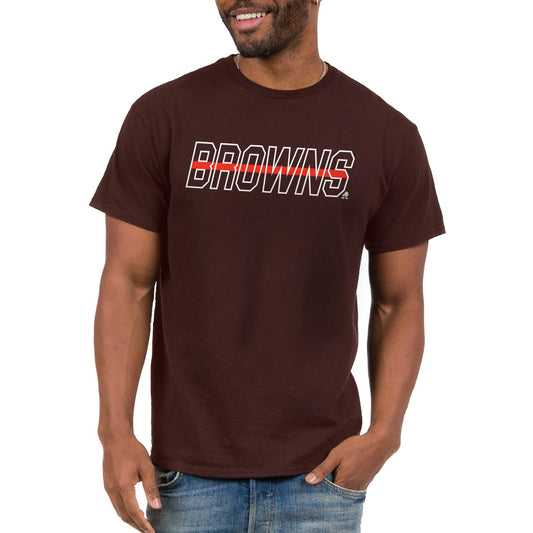 Junk Food Clothing x NFL - Cleveland Browns - Championship Drive - Unisex Adult Short Sleeve Fan T-Shirt for Men and Women - Size X-Large