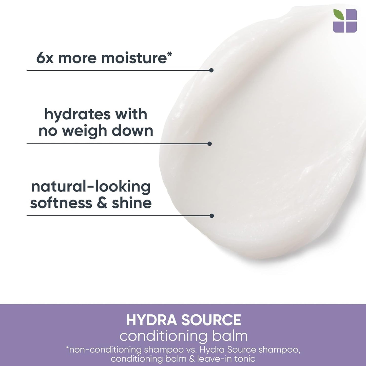 Biolage Hydra Source Conditioning Balm | Hydrates, Nourishes & Detangles Dry Damaged Hair | Moisturizing | Sulfate-Free | For Medium To Coarse Hair | Deep Conditioning | 9.5 Fl. Oz