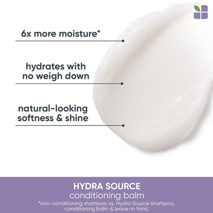 Biolage Hydra Source Conditioning Balm | Hydrates, Nourishes & Detangles Dry Damaged Hair | Moisturizing | Sulfate-Free | For Medium To Coarse Hair | Deep Conditioning | 9.5 Fl. Oz