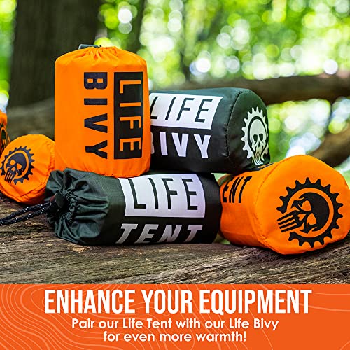 Go Time Gear Life Tent Emergency Survival Shelter – 2 Person Emergency Tent – Use As Survival Tent, Emergency Shelter, Tube Tent, Survival Tarp - Includes Survival Whistle & Paracord (Green, 1pack)