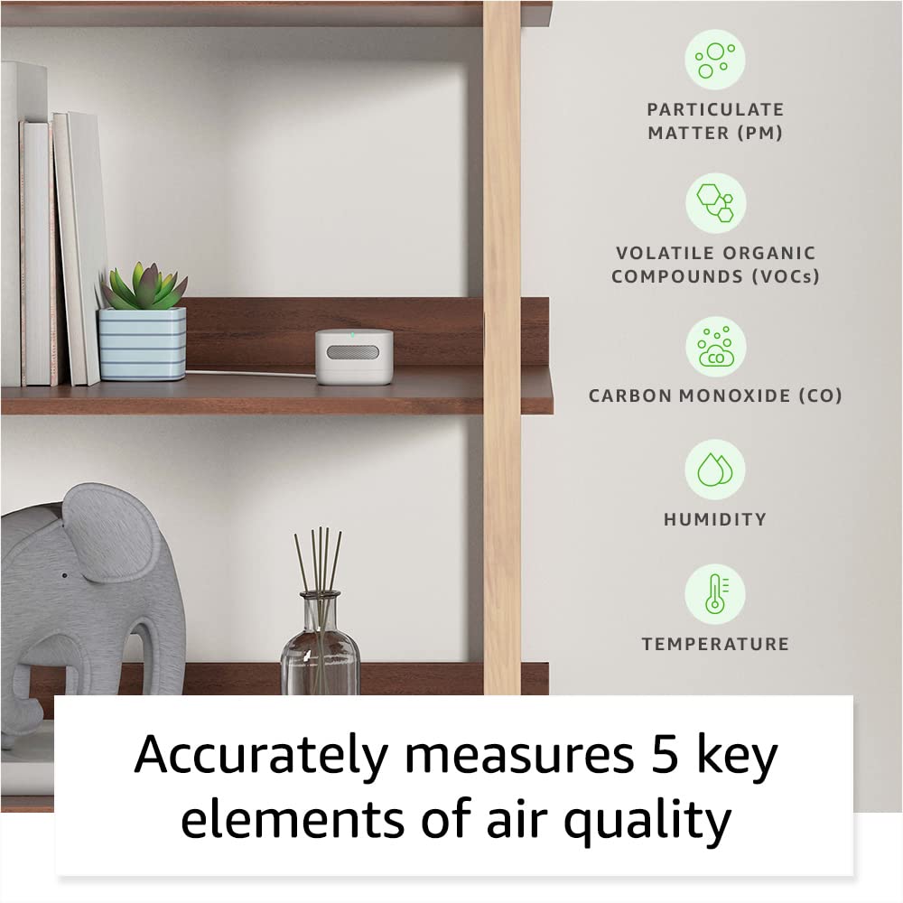 Amazon Smart Air Quality Monitor – Know your air, Works with Alexa– A Certified for Humans Device