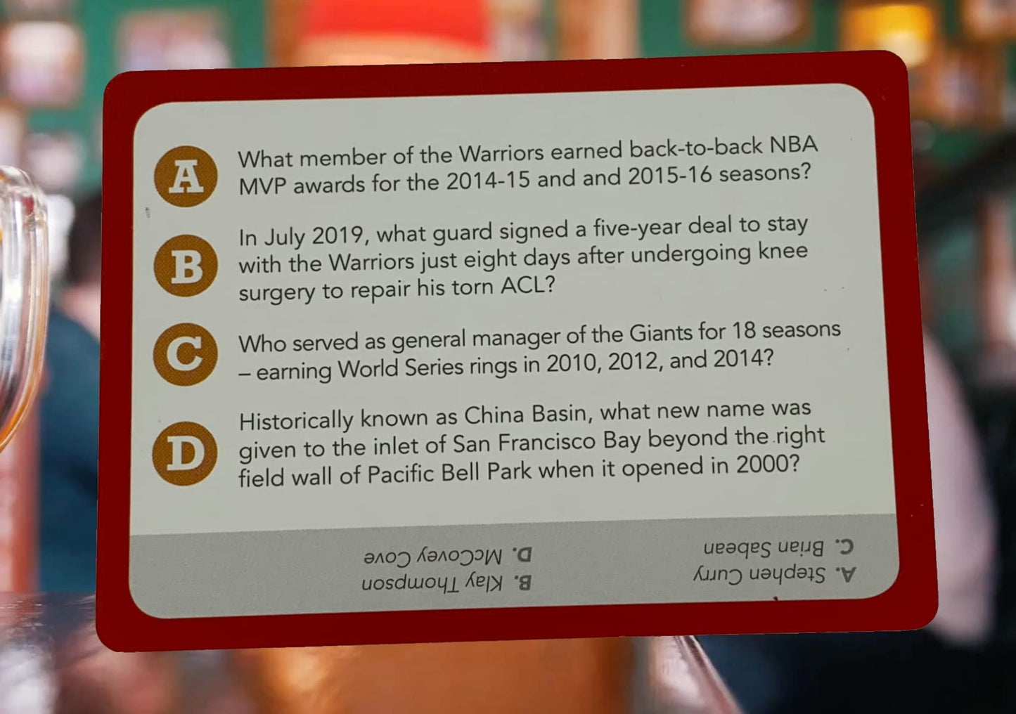 You Gotta Know San Francisco - Sports Trivia Game