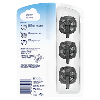 Febreze Unstopables Car Odor-Fighting Car Freshener Vent Clip Fresh, .07 fl oz. Car Vent Clip, Pack of 3