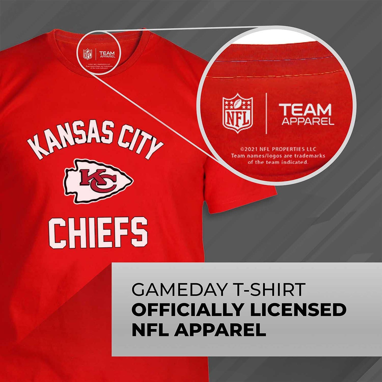 Team Fan Apparel NFL Adult Gameday T-Shirt - Cotton Blend - Tagless - Semi-Fitted - Unleash Your Team Spirit During Game Day (Kansas City Chiefs - Red, Adult XX-Large)