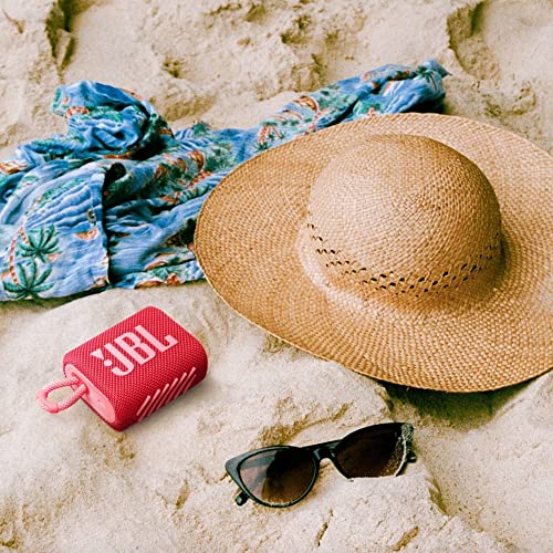 JBL Go 3: Portable Speaker with Bluetooth, Built-in Battery, Waterproof and Dustproof Feature - Red (JBLGO3REDAM)