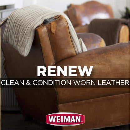 Weiman Leather Cleaner & Conditioner Wipes With UV Protection, Prevent Cracking Or Fading Of Leather Couches, Car Seats, Shoes, Purses - 30 ct