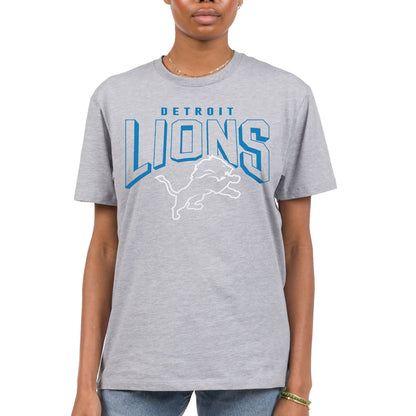 Junk Food Standard Classic Crew Neck, Authentic Details, Unisex Fit, Detroit Lions-Heather Grey 3X-Large