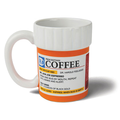 BigMouth Inc. Prescription Coffee Mug - Large Funny Prescription Coffee Cup - Unique Pharmacy Gifts - Hilarious Novelty and Gag Gifts for Doctor - Dishwasher-Safe Ceramic Pill Bottle Coffee Cup - 12oz