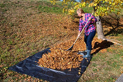 Allsop Home & Garden 31586 Clean-Up Canvas Super Duty Tarp with Interlocking Handles of 300 lb Capacity for Garden and Yard Waste