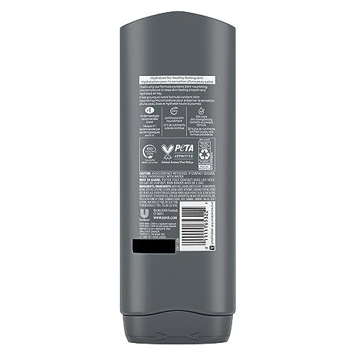 Dove Men+Care Elements Body Wash Charcoal + Clay 4 Count For Men's Skin Care Effectively Washes Away Bacteria While Nourishing Your Skin, 18 oz