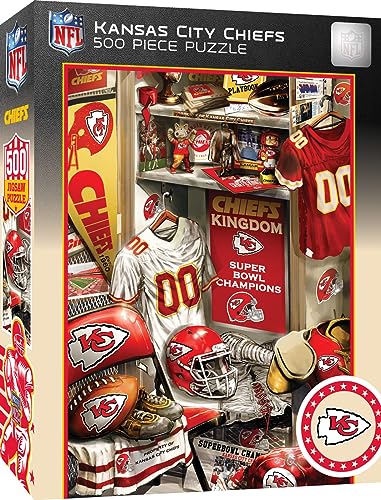 MasterPieces Game Day 500 Piece Jigsaw Puzzle for Adults - NFL Kansas City Chiefs Locker Room - 15"x21"