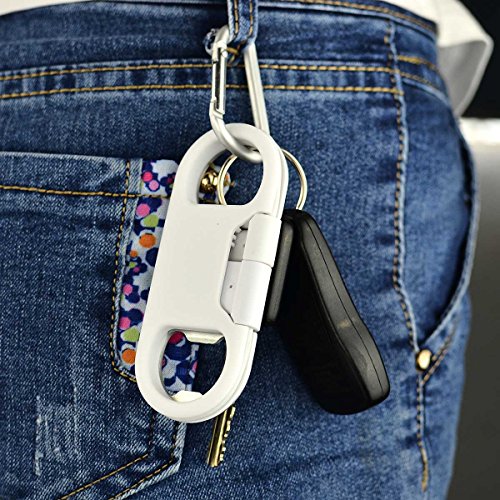 iPhone Charge Lightning Cable + Keychain + Bottle Opener + Aluminum Carabiner,Portable Multifunction Keychain Bottle Opener USB Charging Cord Short Cable for iPhone X/8/7/6S,Gift for Men Women