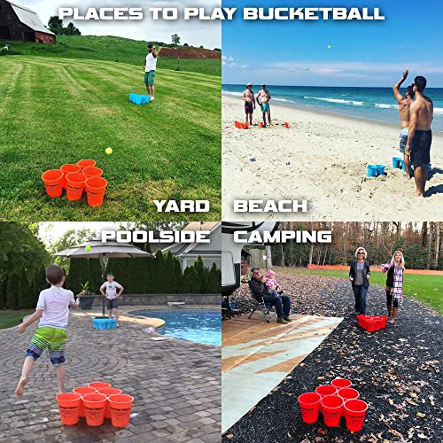 Bucket Ball | Beach Edition Starter Pack | Ultimate Beach, Pool, Yard, Camping, Tailgate, BBQ, Lawn, Water, Indoor, Outdoor Game – Best Gift Toy for Adults, Boys, Girls, Teens, Family