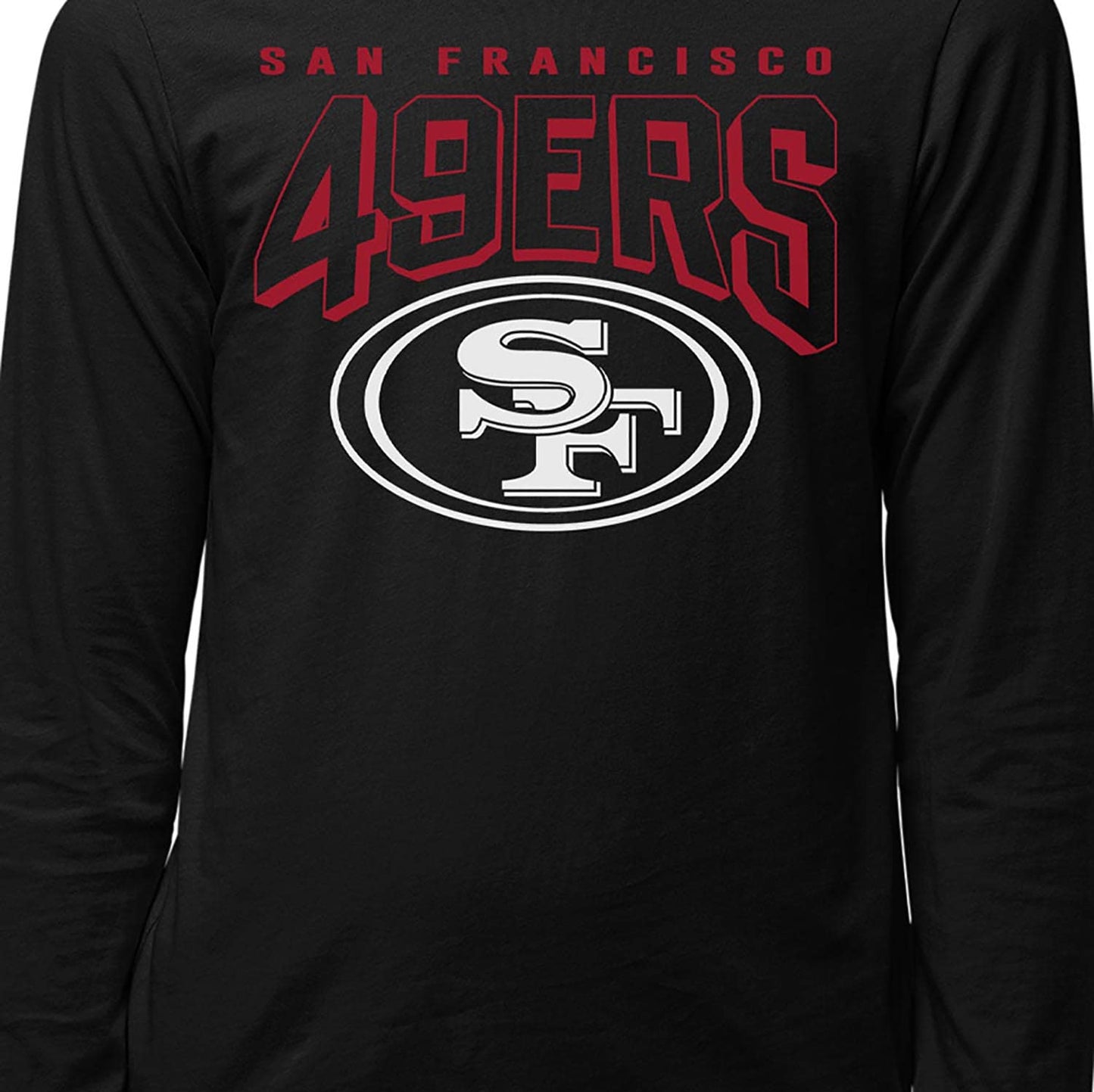 Junk Food Clothing x NFL - San Francisco 49ers - Bold Logo - Unisex Adult Long Sleeve T-Shirt for Men and Women - Size X-Large