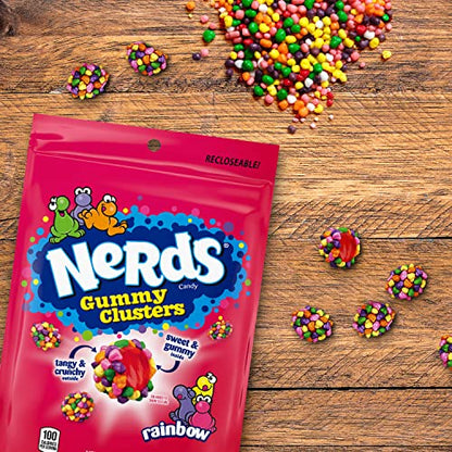 Nerds Gummy Clusters, Back to School Candy, Rainbow, Resealable 8 Ounce Bag