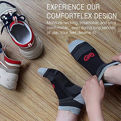 Low Cut Compression Socks for Men and Women (6 Pairs), No Show Ankle Compression Running Socks with Arch Support for Plantar Fasciitis, Cyling, Athletic, Flight, Travel, Nurses