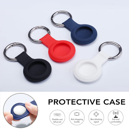 HATALKIN Compatible with AirTag Case Keychain Air Tag Holder Silicone AirTags Key Ring Cases Tags Chain Apple GPS Item Finders Accessories 4 Pack