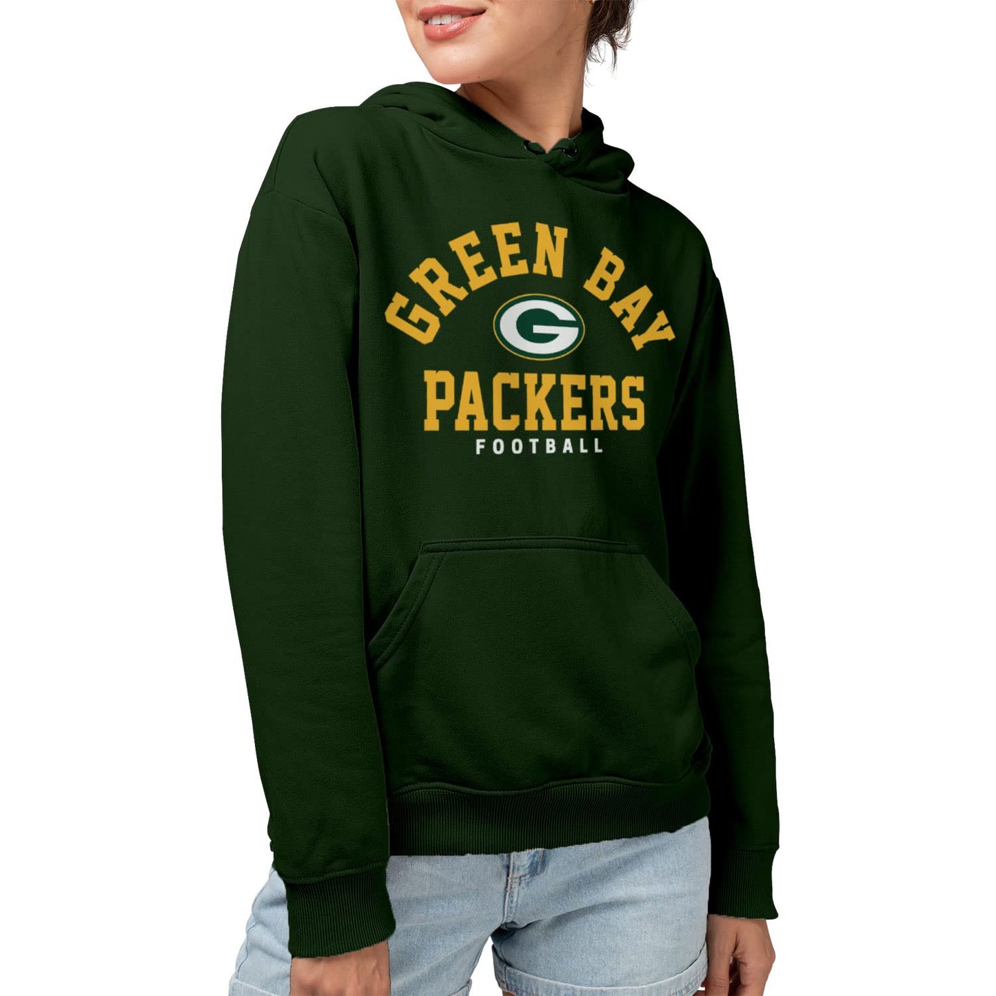 Junk Food Clothing x NFL - Green Bay Packers - Classic Team Logo - Unisex Adult Pullover Fleece Hoodie for Men and Women - Size Large