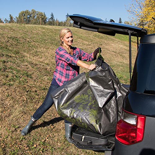 Allsop Home & Garden 31586 Clean-Up Canvas Super Duty Tarp with Interlocking Handles of 300 lb Capacity for Garden and Yard Waste