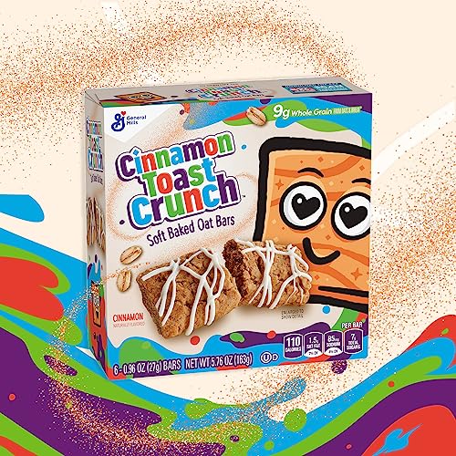 Cinnamon Toast Crunch Soft Baked Oat Bars, Chewy Snack Bars, 6 ct