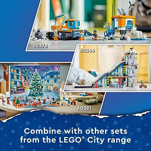 LEGO City 2023 Advent Calendar 60381 Christmas Holiday Countdown Playset, Gift Idea to Countdown to Adventure with Daily Collectible Surprises