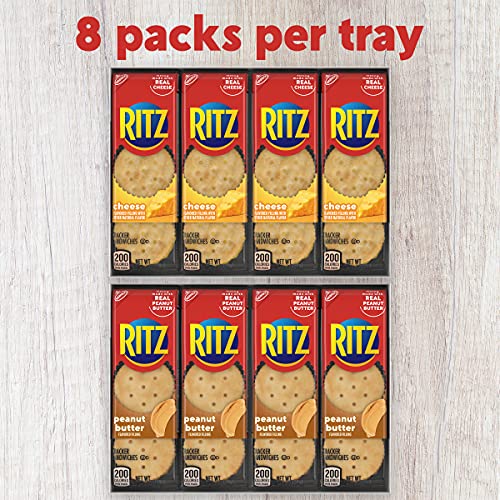 RITZ Peanut Butter Sandwich Crackers and Cheese Sandwich Crackers Variety Pack, School Lunch Box Snacks, 32 Snack Packs