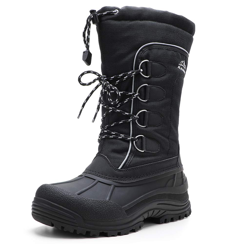 ALEADER Insulated Snow Boots For Men, Waterproof Cold Weather Winter Shoes Boots Black 10 D(M) US