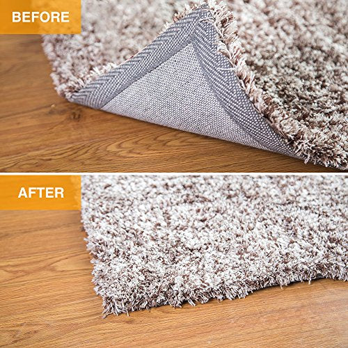 Home Techpro Rug Pad Gripper, Washable Grippers for Rug, “Vacuum TECH” - New Materials to Non Slip Rug Pads for Hardwood Floors, Under Rug Carpet Tape : Keep Your Rug in Place & Make Corner Flat