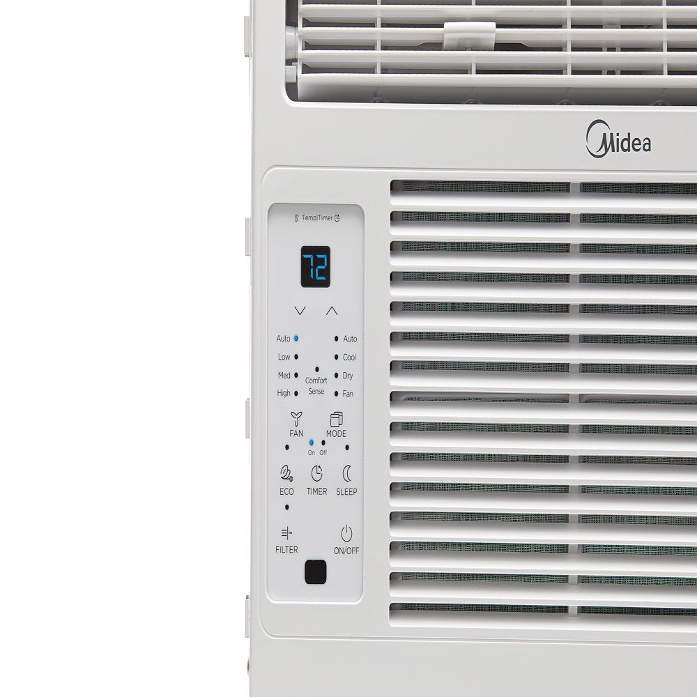 Midea 6,000 BTU 115V Window Air Conditioner with Comfort Sense Remote, White, MAW06R1WWT