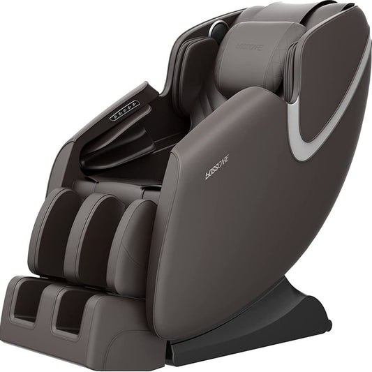 BOSSCARE Massage Chair Zero Gravity Full Body with Airbag Massage Brown