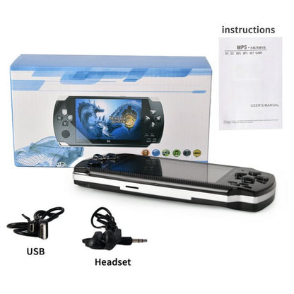  PSP Handheld Game Machine, X6 Updated Version, 8GB , 4 inch Screen, 480 * 800 resolution, 3000 Free Games, Black