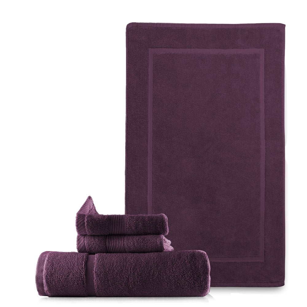  Bath Towel Collection, 100% Cotton Luxury Set of 12 Multipurpose Wash Cloths - Cream