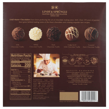 Lindt Gourmet Chocolate Candy Truffles Gift Box, 6.8 oz.