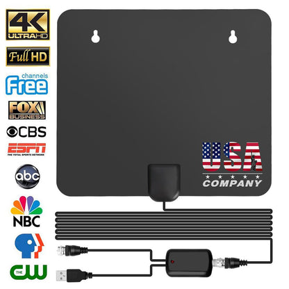 TV Antenna, 2023 Upgraded Indoor Digital Amplifying & Broadcasting HDTV Antenna Long 330 Miles Range, Support 4K 1080P FM VHF UHF, for Local Channels and All Tvs, 16.4Ft of Coax Cable