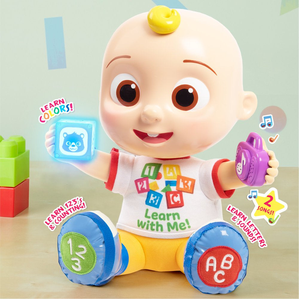 CoComelon Interactive Learning JJ Doll with Lights, Sounds, and Music to Encourage Letter, Number, and Color Recognition, Kids Toys for Ages 18 month