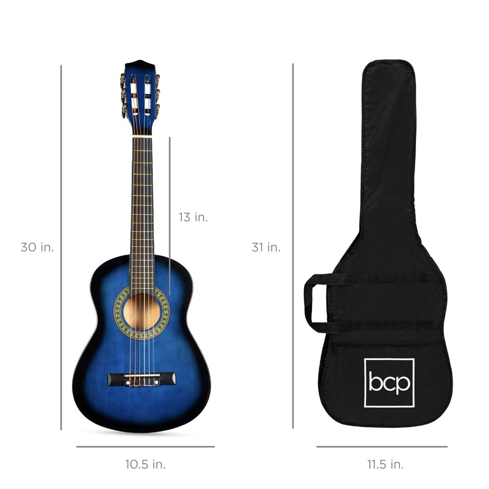 Best Choice Products 30in Kids Acoustic Guitar Beginner Starter Kit with Tuner, Strap, Case, Strings - Blueburst