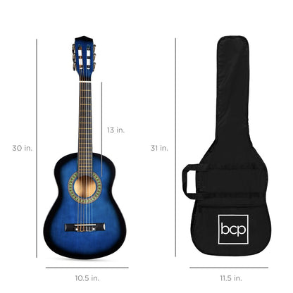 Best Choice Products 30in Kids Acoustic Guitar Beginner Starter Kit with Tuner, Strap, Case, Strings - Blueburst