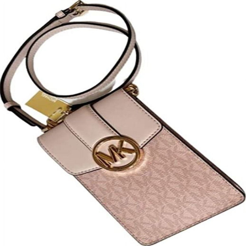 MICHAEL KORS Womens Carmen Small Logo Smartphone Crossbody Bag 35S2GNMC5B-847 (Brown)