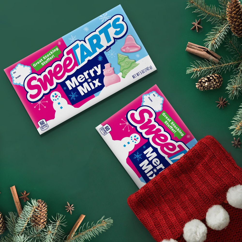 SweeTarts Merry Mix Theater Box, Holiday Candy, 5oz