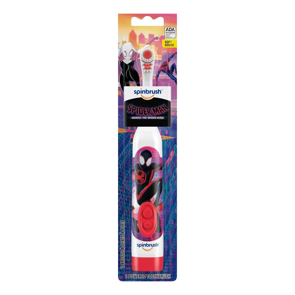 Spider-Man Spinbrush Kids Electric Toothbrush, Battery-Powered, Soft Bristles, Special Movie Edition