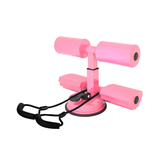 Sit up Bar Floor Suction Abdominal Trainer Sit up Assistant Device for Home Workout Portable Fitness Adjustable Situp Foot Holder Situp Aid Pink with Rope