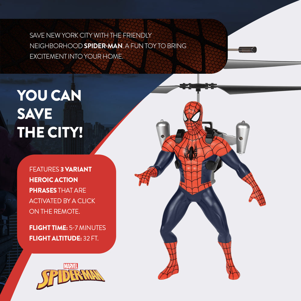 Marvel Spider-Man Flying Figure IR Helicopter