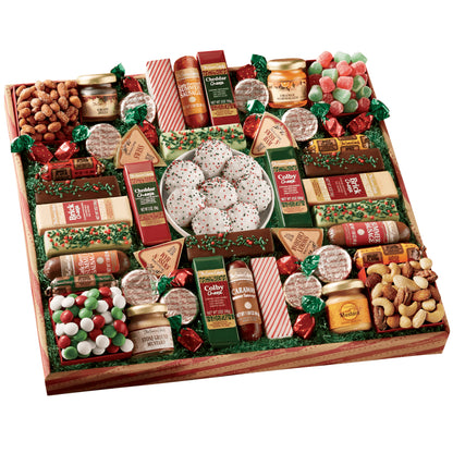 The Swiss Colony 43 Season Pleasers - Assorted Summer Sausage Meats, Cheese Bricks and Wedges, Spreadables, Candies, and Chocolate Treats