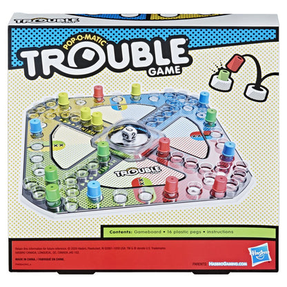 Trouble Board Game for 2 to 4 Players, for Kids Ages 5 and Up