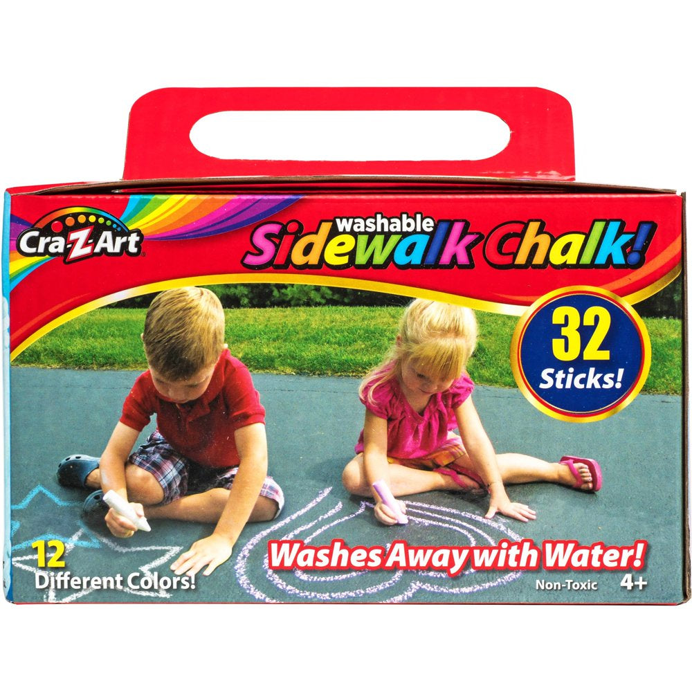 Cra-Z-Art Washable Sidewalk Chalk, 32 Count, Multicolor, Children to Adult